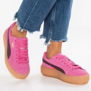 Puma Platform Gum Sole Sneakers Trace Pink